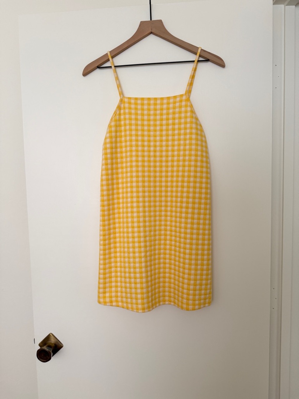 ZARA Quilted Gingham Mini Dress - Yellow